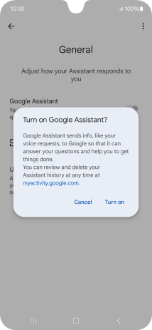 If you turn on the function, press Turn on.