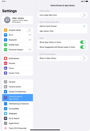 Press the indicator next to 