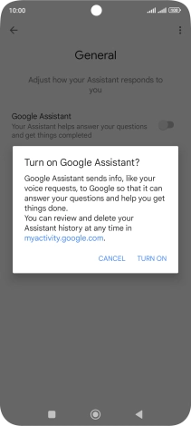 If you turn on the function, press TURN ON.