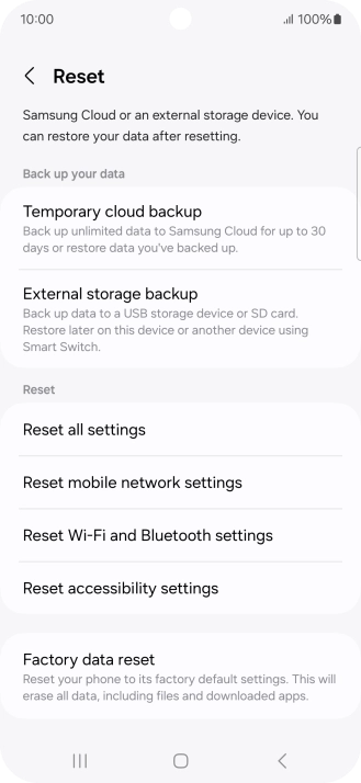 Press Reset mobile network settings.