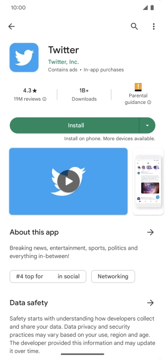 Press Install and follow the instructions on the screen to install the app.