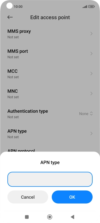 Key in default and press OK. Key in default and press OK.