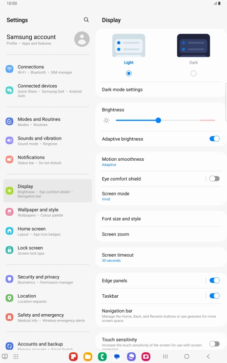 Press Screen timeout. Press Screen timeout.