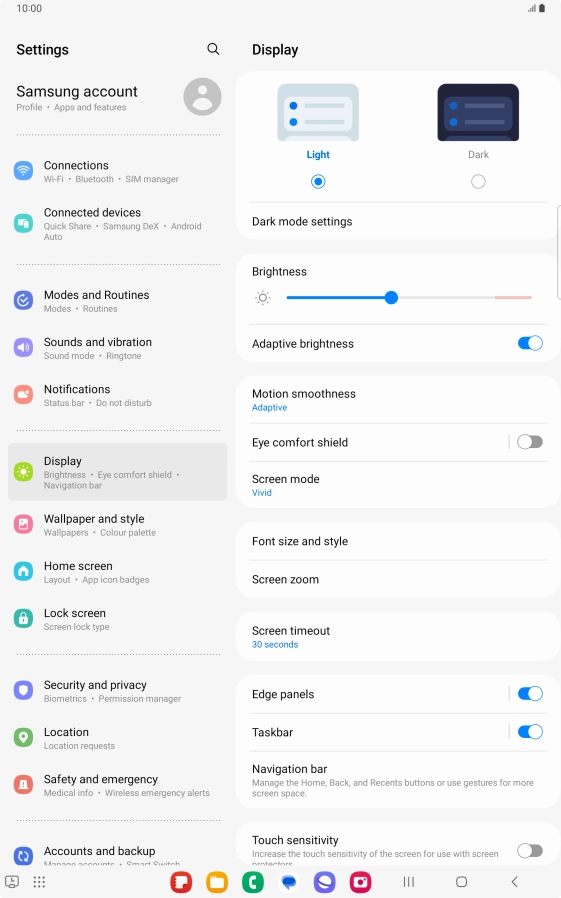 Press Screen timeout. Press Screen timeout.