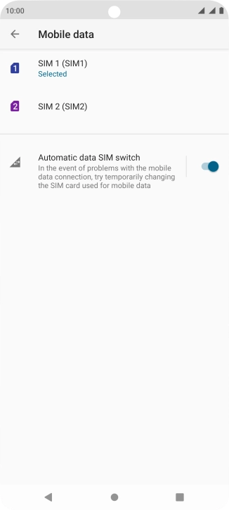 Press the required SIM.