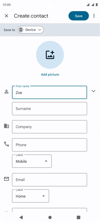 Press Surname and key in the last name.