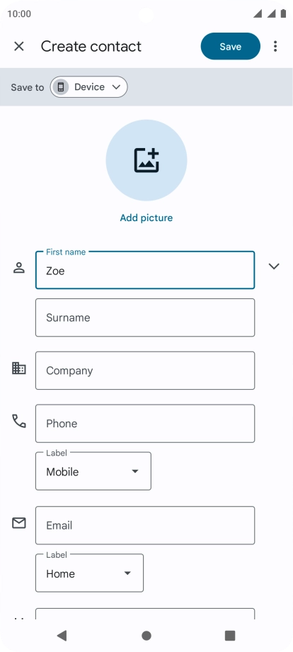 Press Surname and key in the last name.