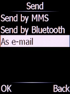 Select As e-mail and press the Left selection key.