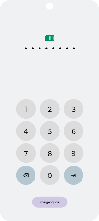 Key in the PUK and press arrow right.