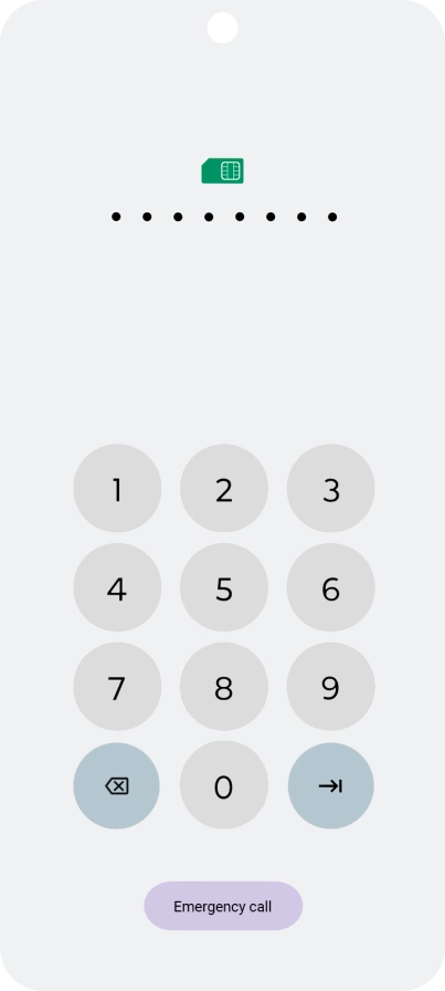 Key in the PUK and press arrow right.