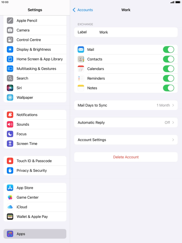 Press Delete Account.