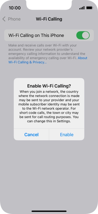 If you turn on the function, press Enable. If you turn on the function, press Enable.