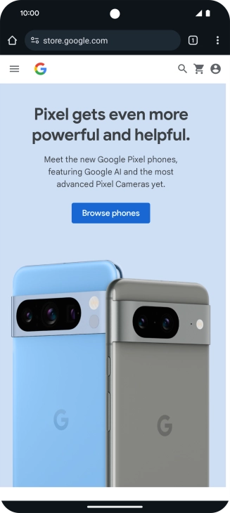 Press the menu icon.