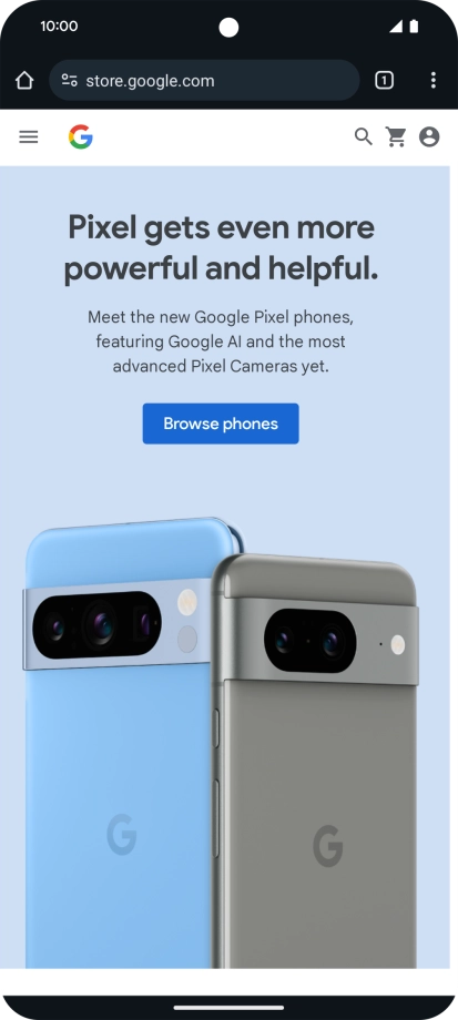 Press the menu icon.