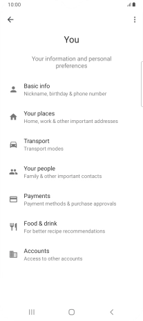 Press Basic info and follow the instructions on the screen to select phone owner settings.