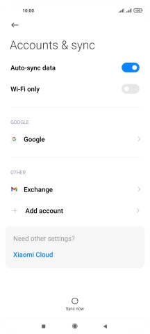 Press the required email account.
