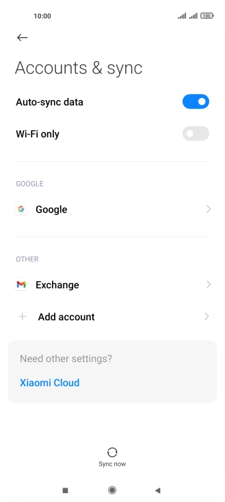 Press the required email account.