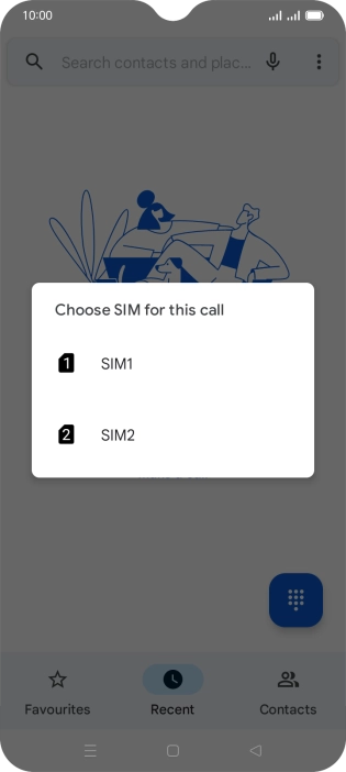 Press the required SIM.