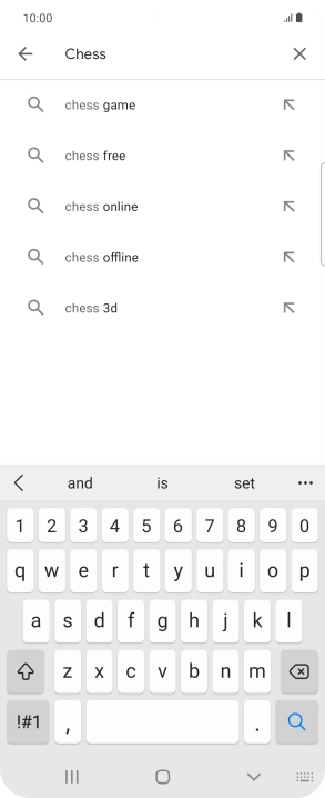 Key in the name or subject of the required app and press the search icon.
