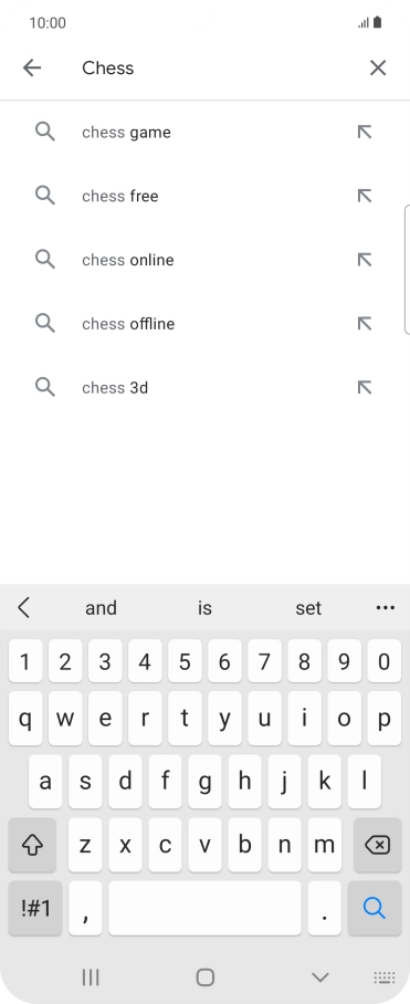 Key in the name or subject of the required app and press the search icon.