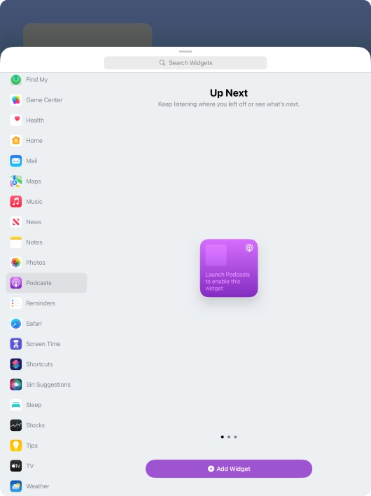 Slide your finger right or left on the screen to select the required widget size. Slide your finger right or left on the screen to select the required widget size.