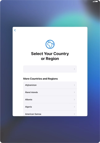 Press the required country or area.