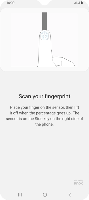 Follow the instructions on the screen to create the phone lock code using your fingerprint.