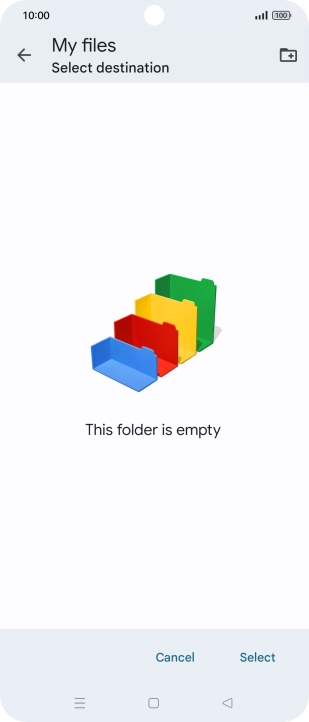 To create a new folder, press the new folder icon and follow the instructions on the screen to create a new folder. To create a new folder, press the new folder icon and follow the instructions on the screen to create a new folder.