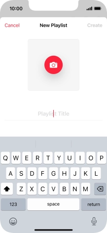 Press the text input field and key in a name for the playlist.