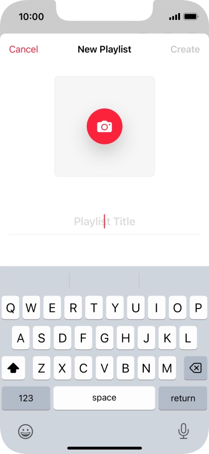 Press the text input field and key in a name for the playlist.