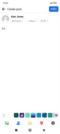 Write the required text and press POST. Write the required text and press POST.