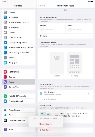 Press Delete Focus. Press Delete Focus.