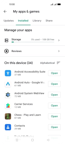 Press the required app.