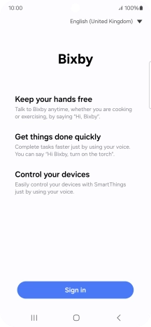 Press Sign in and follow the instructions on the screen to log on to your Samsung account. Press Sign in and follow the instructions on the screen to log on to your Samsung account.