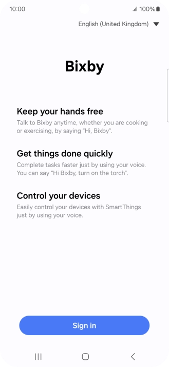 Press Sign in and follow the instructions on the screen to log on to your Samsung account. Press Sign in and follow the instructions on the screen to log on to your Samsung account.