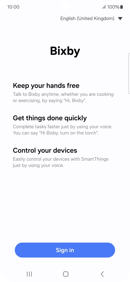 Press Sign in and follow the instructions on the screen to log on to your Samsung account. Press Sign in and follow the instructions on the screen to log on to your Samsung account.