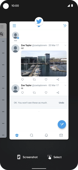 To end one running application, slide your finger upwards on the required application.