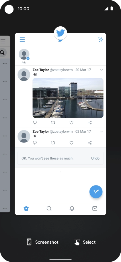 To end one running application, slide your finger upwards on the required application.