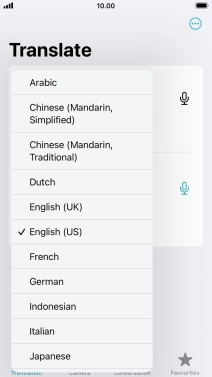 Press the required source language.
