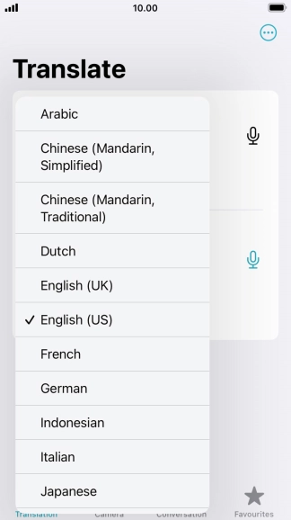 Press the required source language.