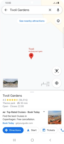 Press the destination at the bottom of the screen.