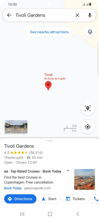 Press the destination at the bottom of the screen.