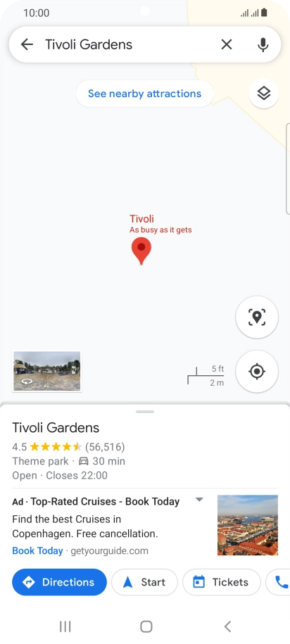 Press the destination at the bottom of the screen.