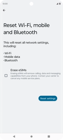 Press Reset settings.