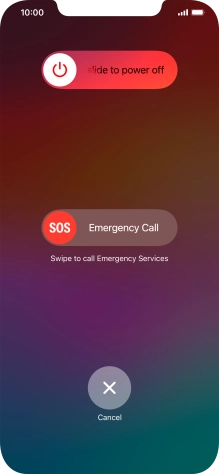 Press and drag the power off icon right.