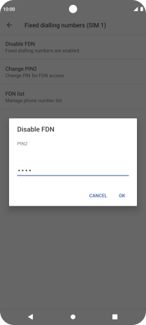Key in your PIN2 and press OK. The default PIN2 is 1111.