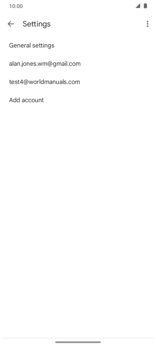 Press the required email account.