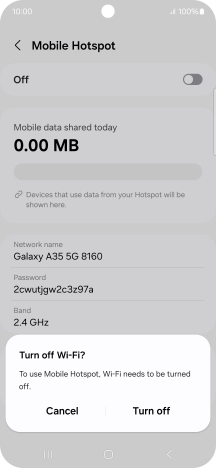 Press Turn off. Press Turn off.