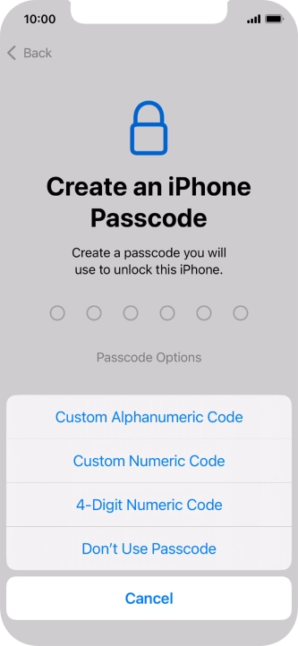 Follow the instructions on the screen to turn on use of phone lock code or press Don't Use Passcode. Follow the instructions on the screen to turn on use of phone lock code or press Don't Use Passcode.