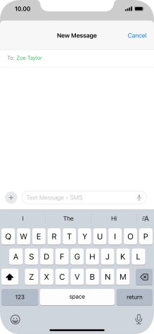 Press the microphone icon and say the required text.
